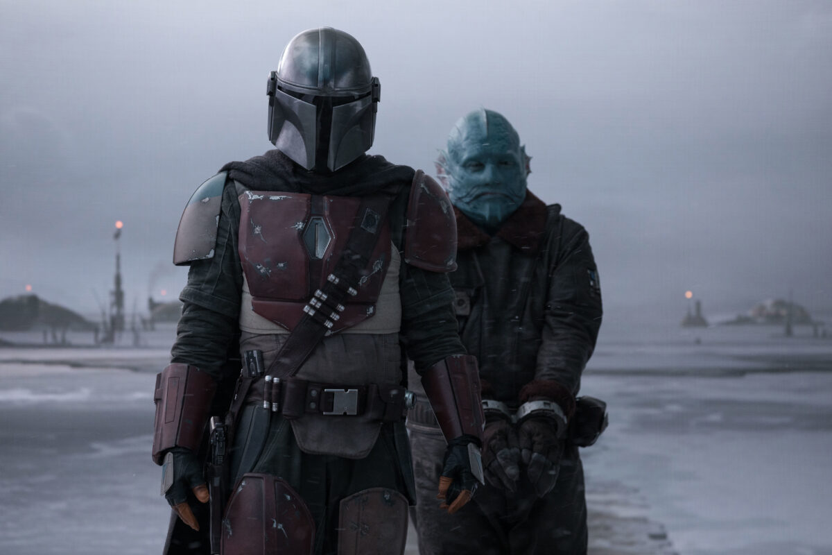 Pedro Pascal is the Mandalorian and Horatio Saenz is the Mythrol in THE MANDALORIAN, exclusively on Disney+